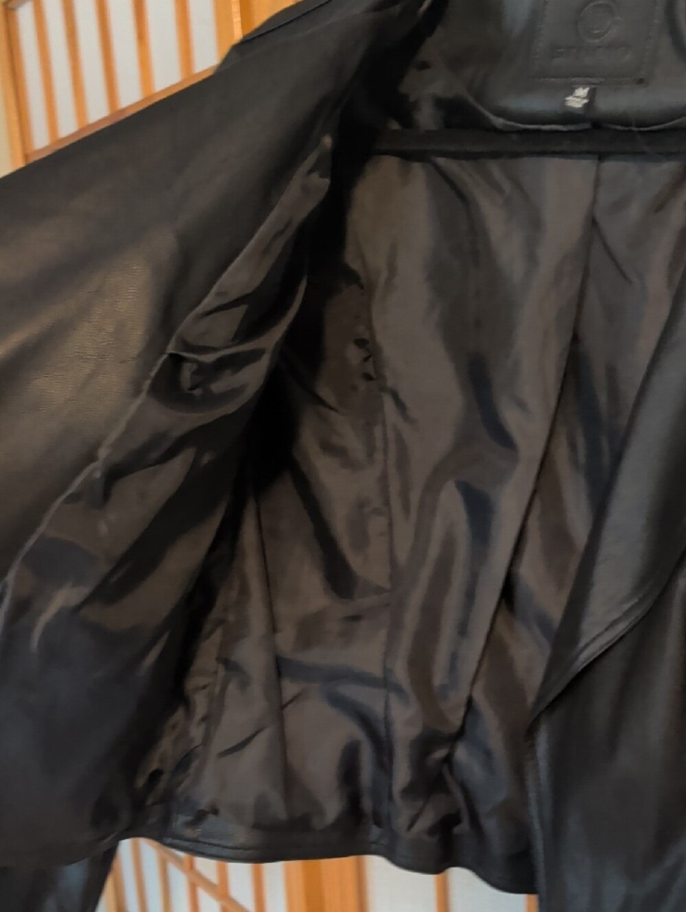 Max Studio Black Quilted Moto Faux Leather Jacket - Picture 2 of 5